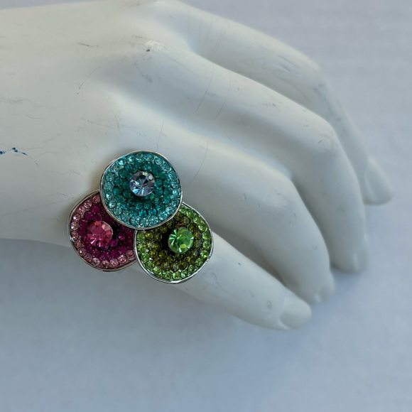 Tri-Color Crystal Ring - Picture 3 of 10